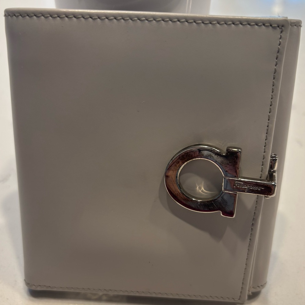 Salvatore Ferragamo Gray Leather Wallet